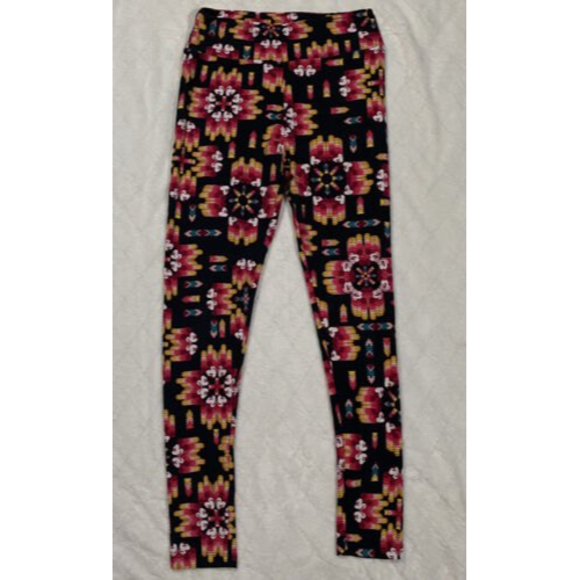 Lularoe Mickey Mouse Leggings Size One Size OS XS-S Kaleidoscope Design EUC - Picture 1 of 4